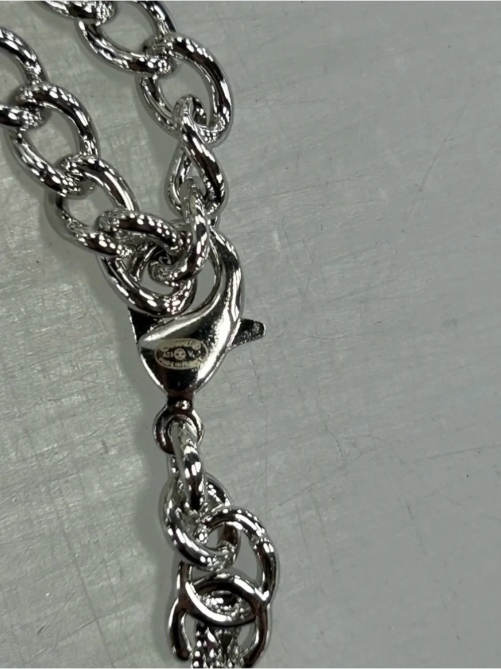 Silver Chanel CC Choker Necklace